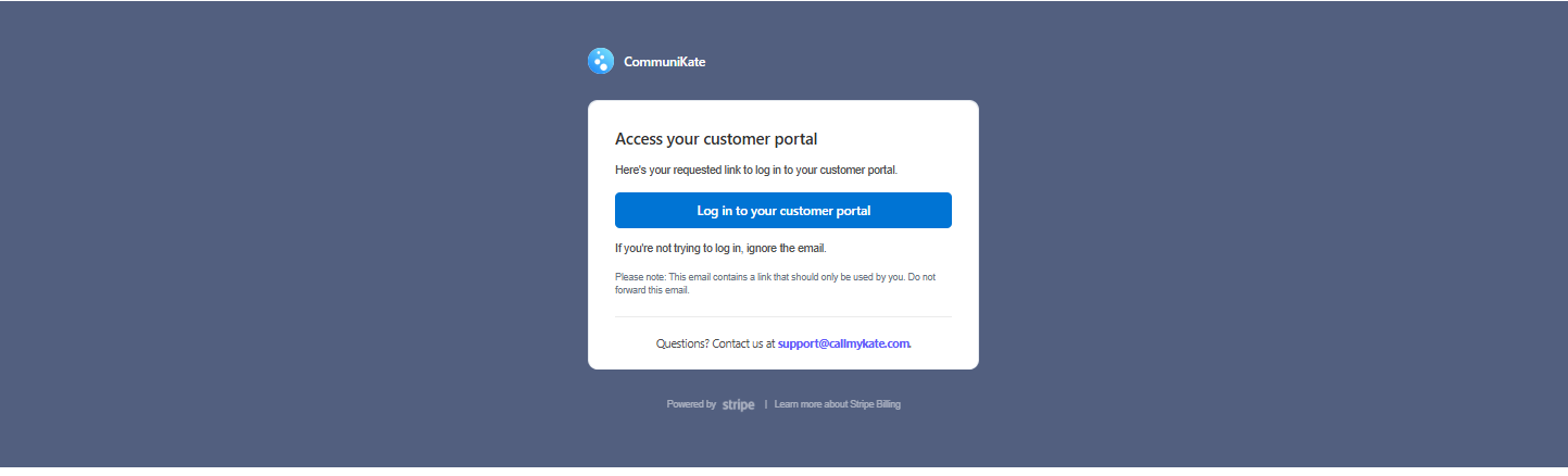 Email with login link